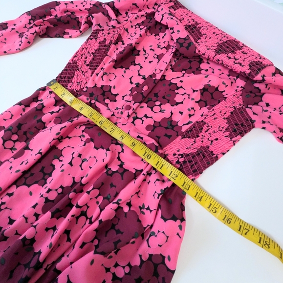 Kate Spade Long Sleeve Shirt Dress Pink Clusters - Picture 7 of 7